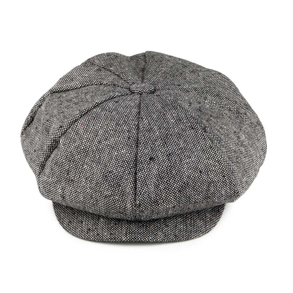 Marl Tweed Big Apple Cap Black Wholesale Pack