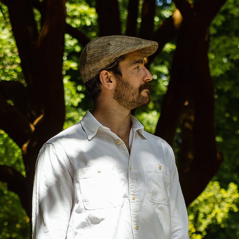 Grantville Plaid Flat Cap Tan Wholesale Pack