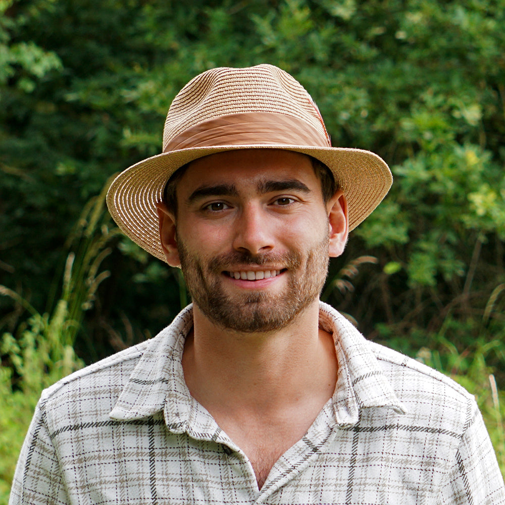 Toyo Braided Fedora - Cappuccino