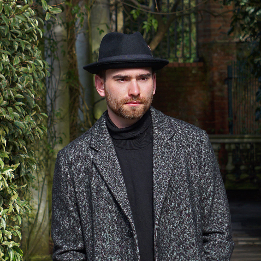 Crushable Blues Trilby Hat - Black