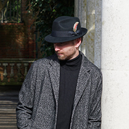Crushable Blues Trilby Hat - Black