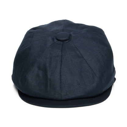 Linen Newsboy Cap - Navy Blue