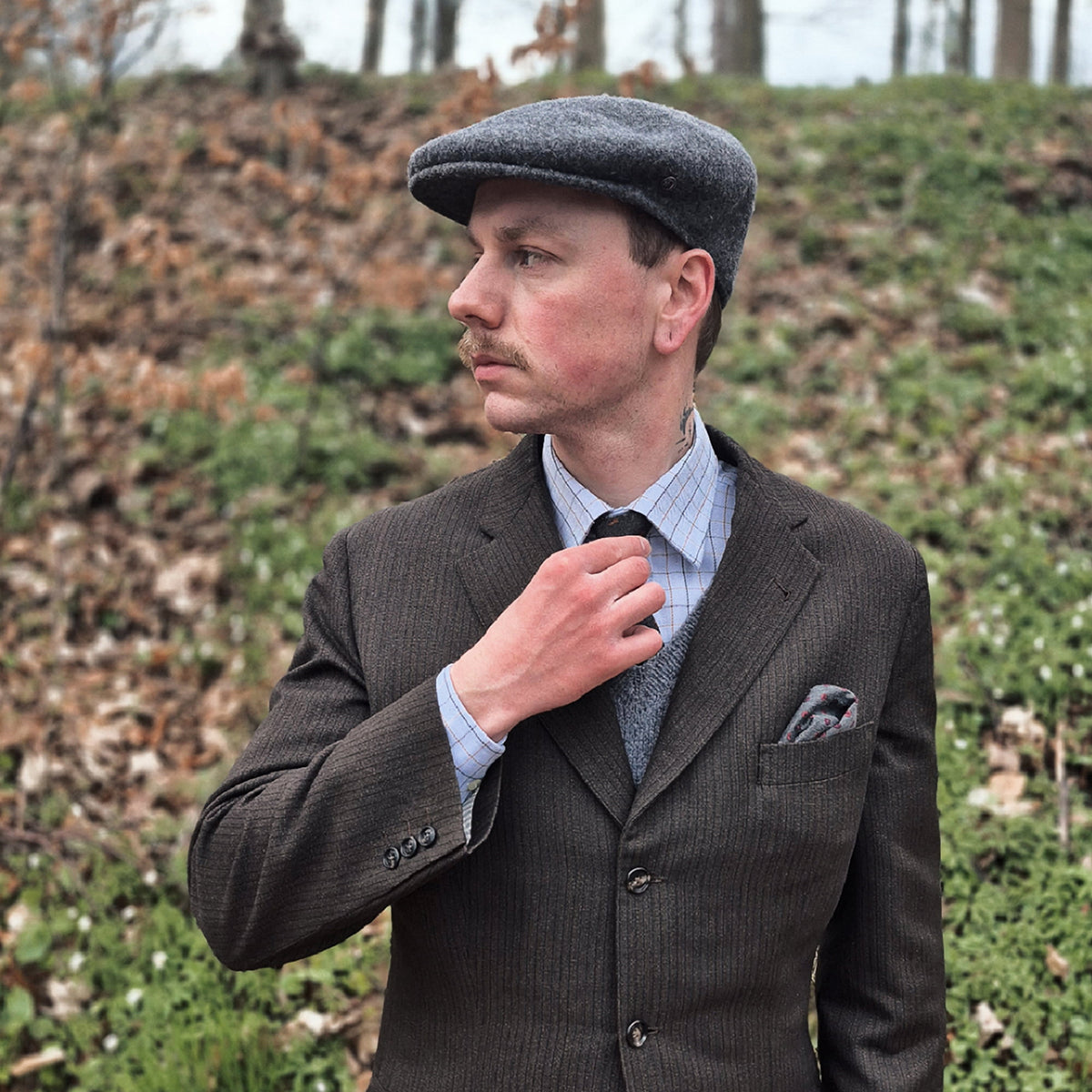 Classic Wool Flat Cap - Charcoal
