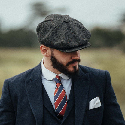Blackheath Speckled Marl Newsboy Cap - Black-Multi