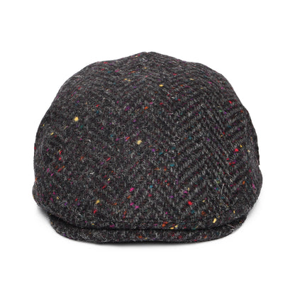 Heavyweight Donegal Tweed Herringbone Finnegan Flat Cap - Charcoal-Multi