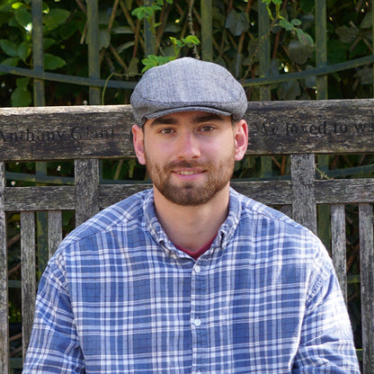 Herringbone Flat Cap - Grey