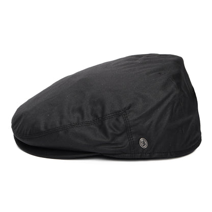 Oilcloth Water Resistant Flat Cap - Black