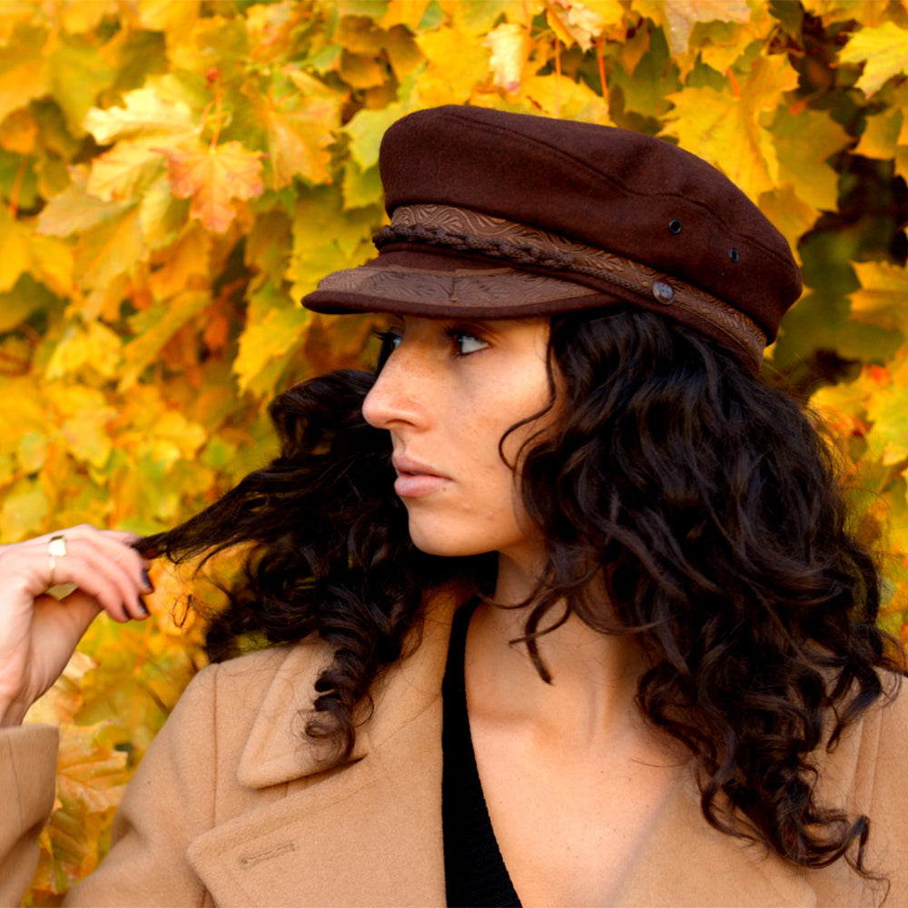 Wool Greek Fisherman Cap - Brown