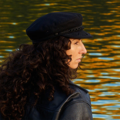 Wool Greek Fisherman Cap - Black
