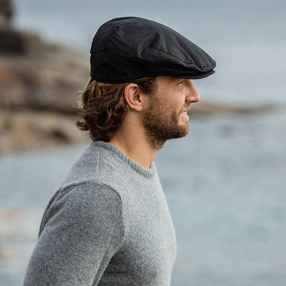 Oilcloth Flat Cap Black Wholesale Pack