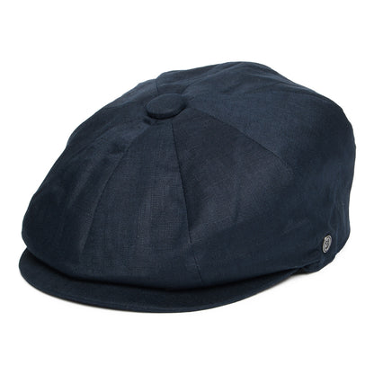 Linen Newsboy Cap Navy Wholesale Pack