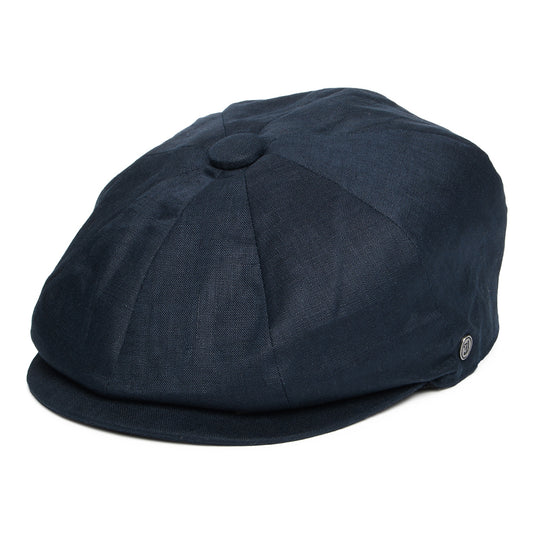Linen Newsboy Cap Navy Wholesale Pack
