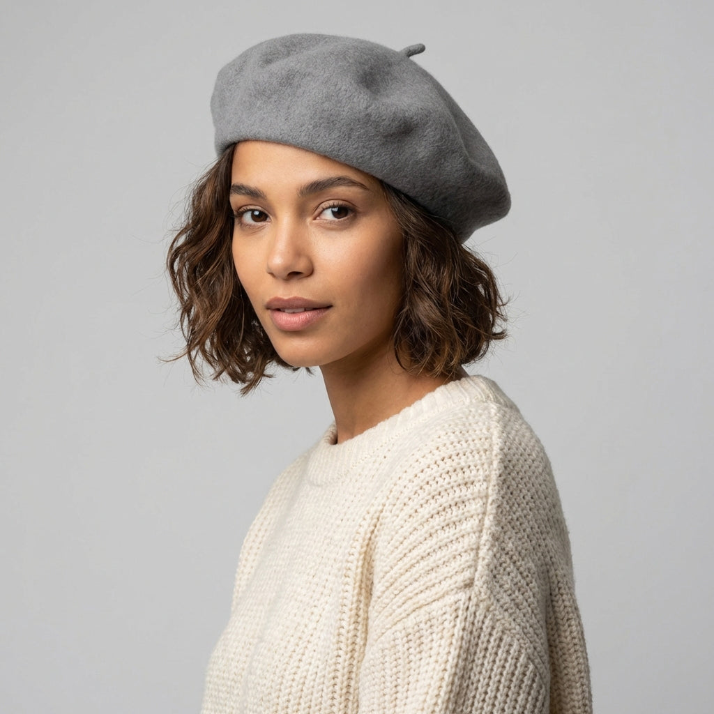 Wool Beret Grey Wholesale Pack