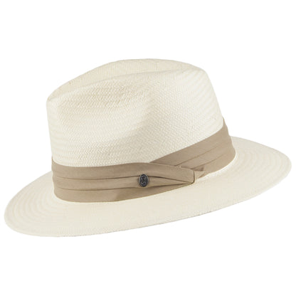Toyo Safari Fedora with Khaki Band - Ivory