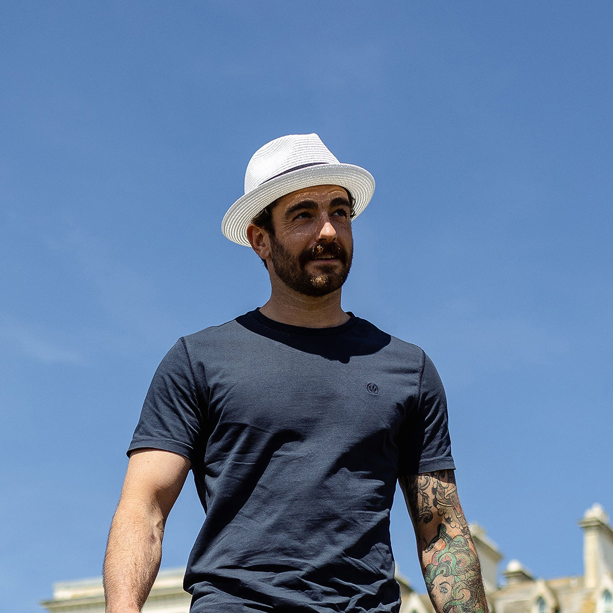 Toyo Straw Trilby Hat - White