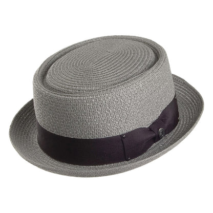 Toyo Braided Pork Pie Hat - Grey