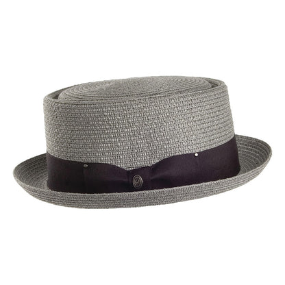 Toyo Braided Pork Pie Hat - Grey
