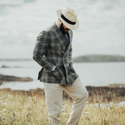 Summer C-Crown Straw Fedora Hat - Natural