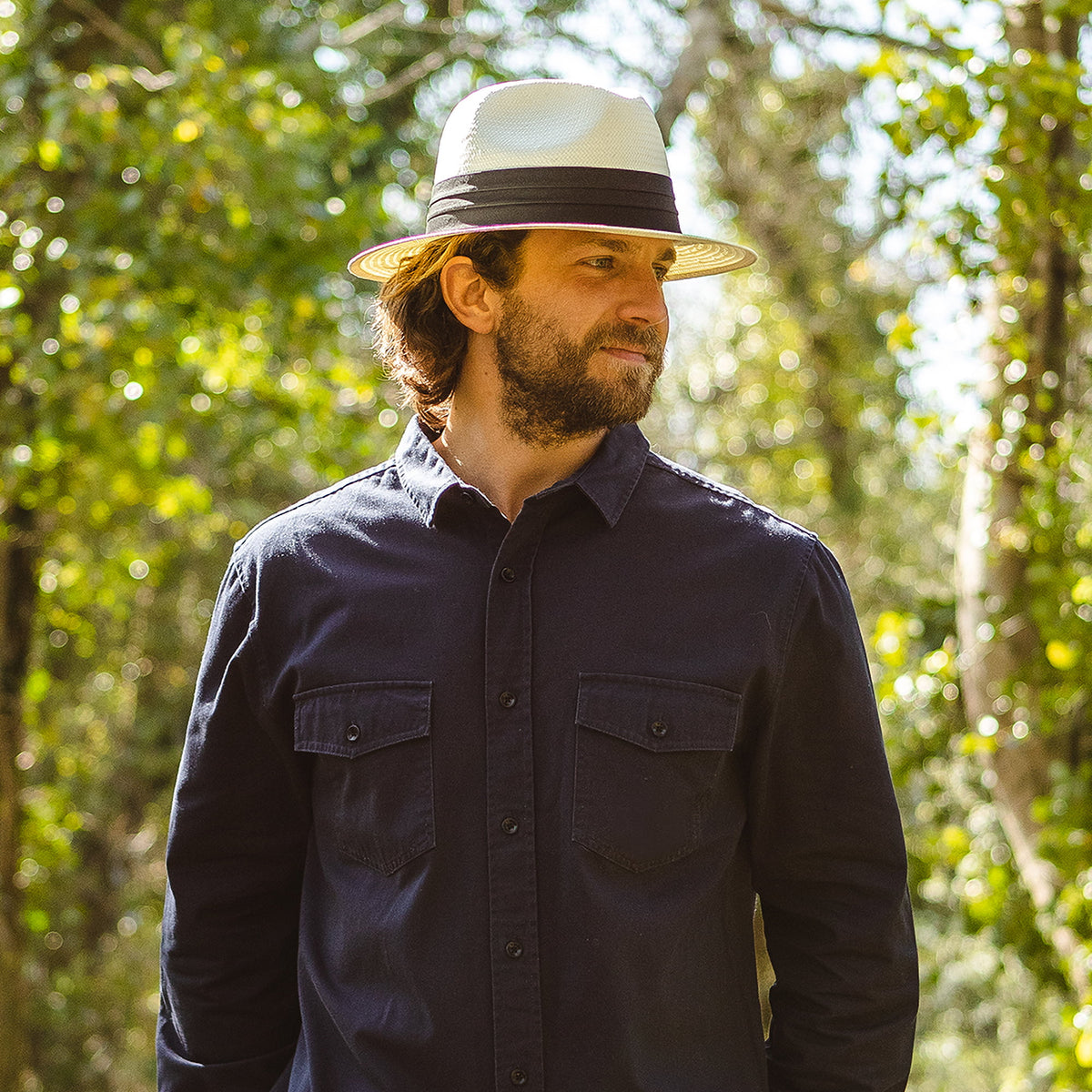 Toyo Safari Fedora with Black Band - Ivory