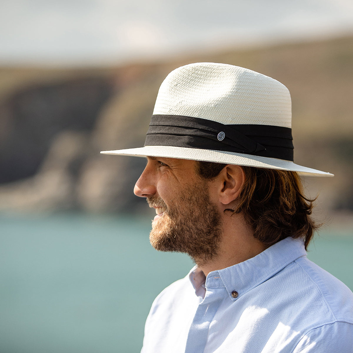 Toyo Safari Fedora with Black Band - Ivory