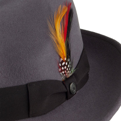 Crushable Pinch Crown Fedora - Grey