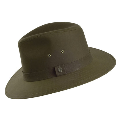 Oilcloth Safari Fedora Hat - Olive