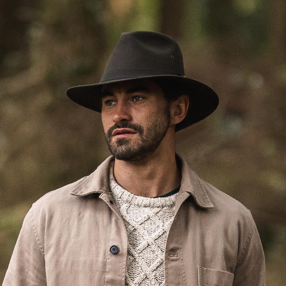 Oilcloth Safari Fedora Hat - Olive