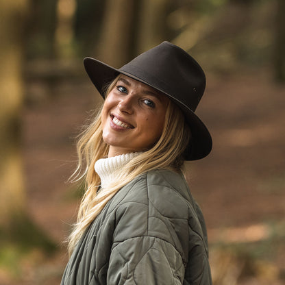 Oilcloth Safari Fedora Hat - Olive