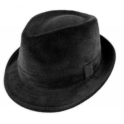 Corduroy Trilby Hat - Black