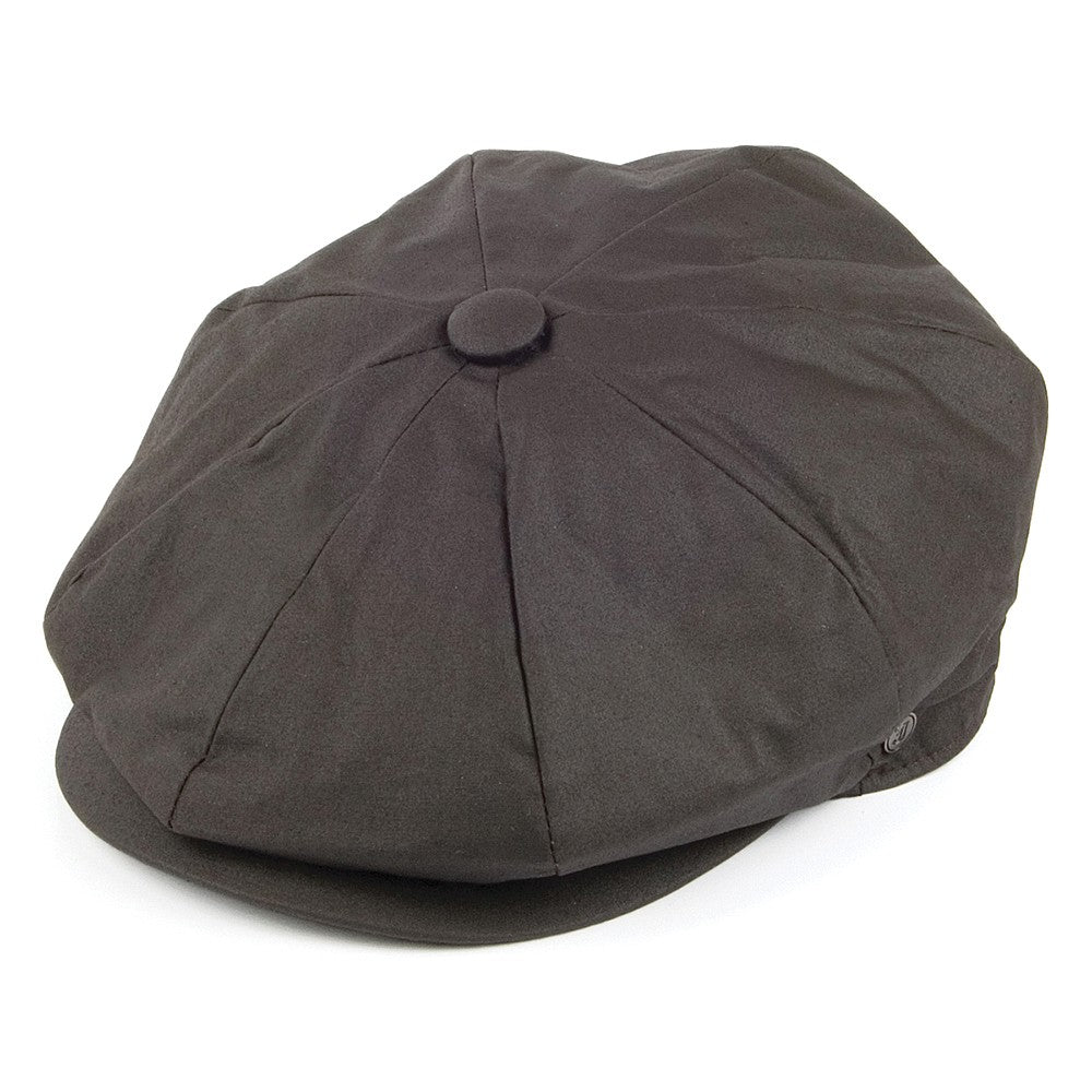 Oilcloth Water Resistant Newsboy Cap - Brown