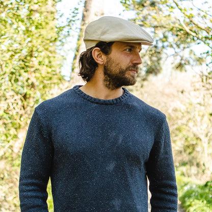 Linen Flat Cap - Natural