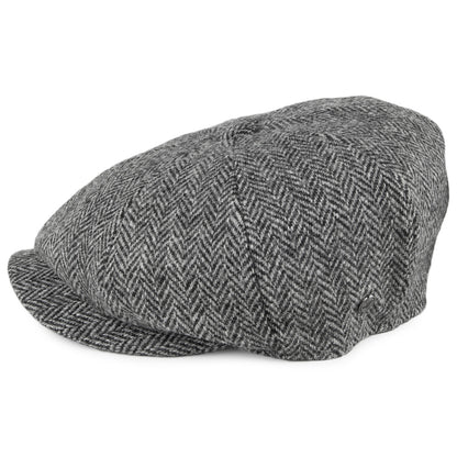 HARRIS TWEED Castlebay Newsboy Cap - Black-Grey