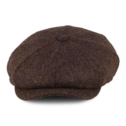 HARRIS TWEED Arnol Newsboy Cap - Moss-Brown