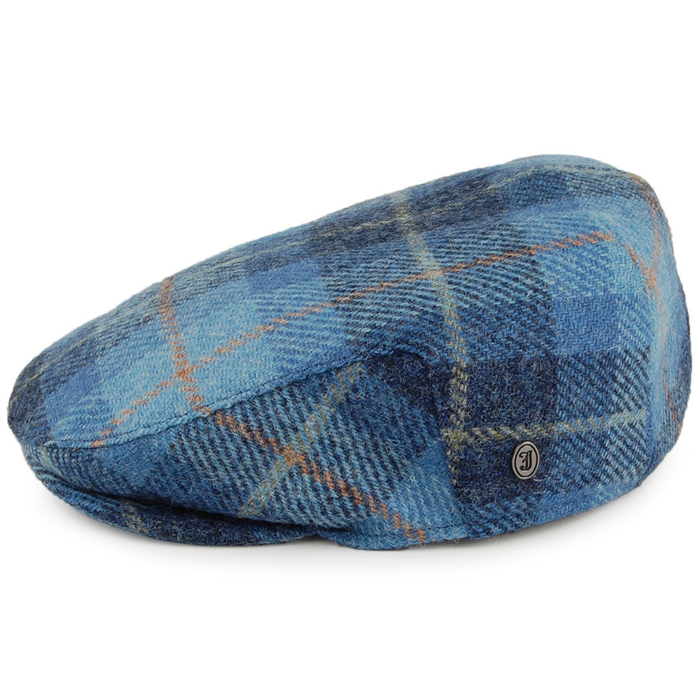 HARRIS TWEED Bay River Flat Cap - Blue-Navy