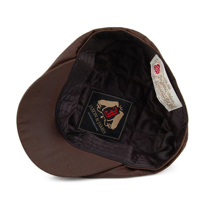 British Millerain Waxed Cotton Newsboy Cap - Brown