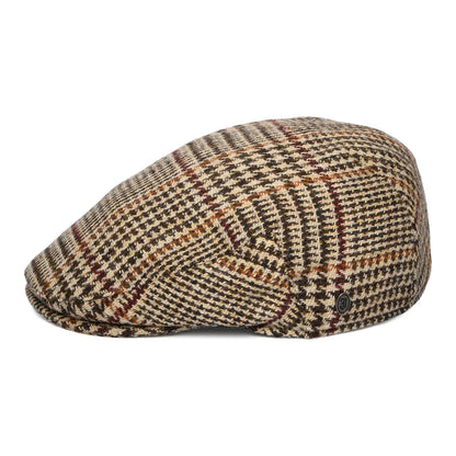 HARRIS TWEED Locheport Flat Cap - Brown-Tan
