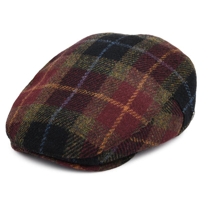 HARRIS TWEED Callanish Flat Cap - Burgundy-Multi