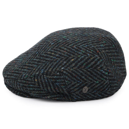 Donegal Tweed Herringbone Stravalley Flat Cap - Blue-Mix