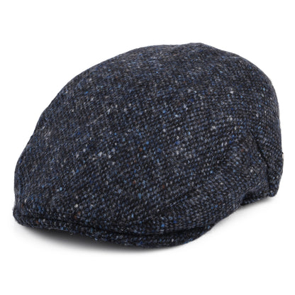 Donegal Tweed Marl Foyle Flat Cap - Blue-Black