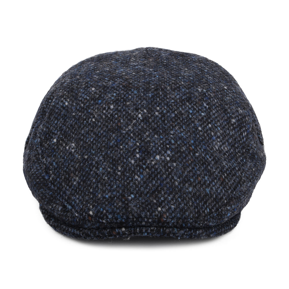 Donegal Tweed Marl Foyle Flat Cap - Blue-Black