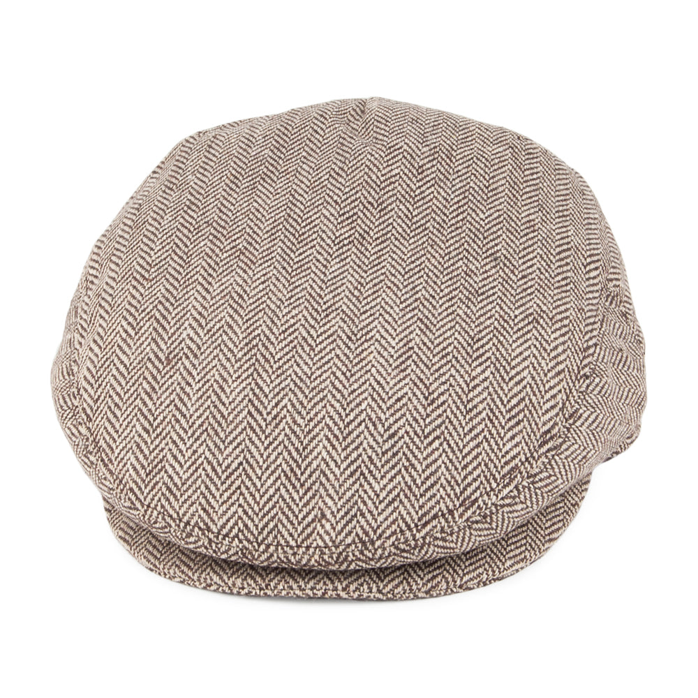 Herringbone Flat Cap - Brown