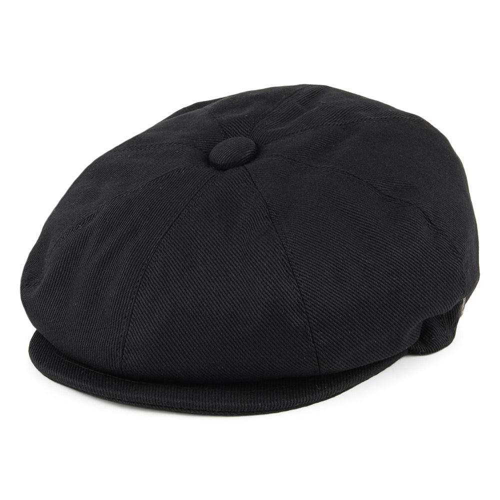 Cotton Newsboy Cap - Black