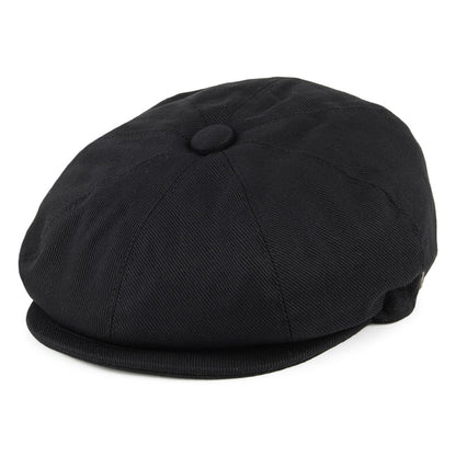 Cotton Newsboy Cap - Black