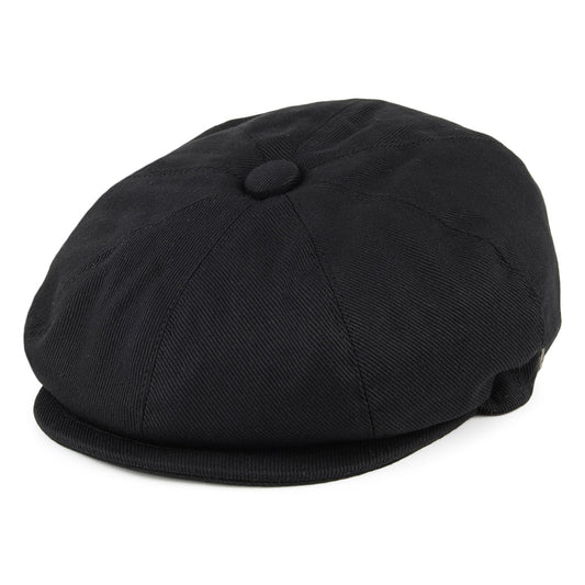 Cotton Newsboy Cap - Black