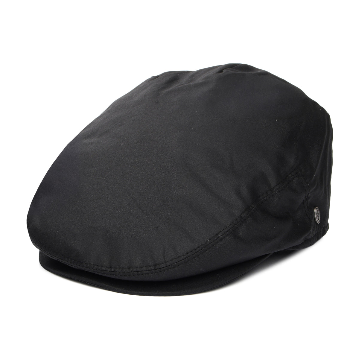 Oilcloth Water Resistant Flat Cap - Black