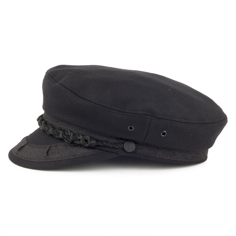 Classic Wool Greek Fisherman Cap - Black