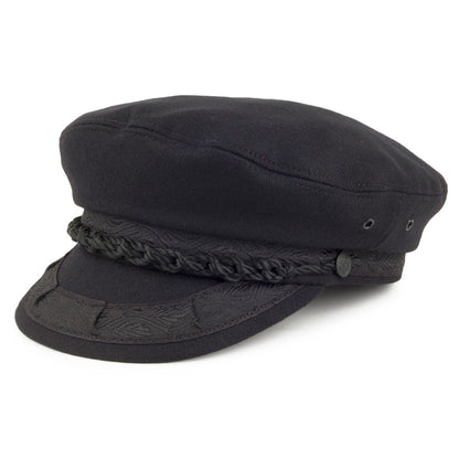 Classic Wool Greek Fisherman Cap - Black