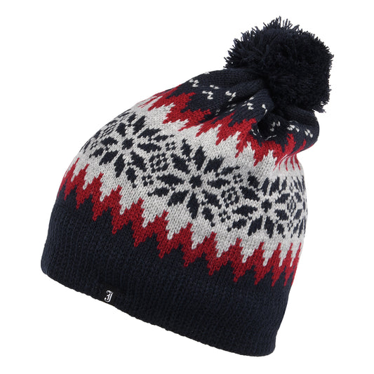 Aspen Bobble Beanie Hat - Navy Blue
