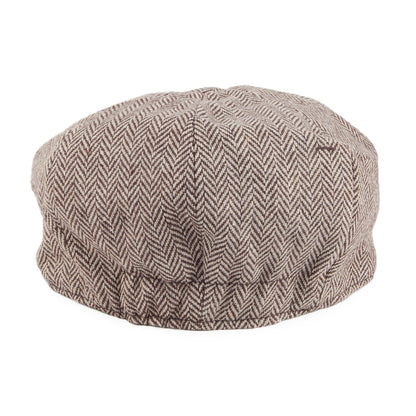 Baby Herringbone Newsboy Cap - Brown