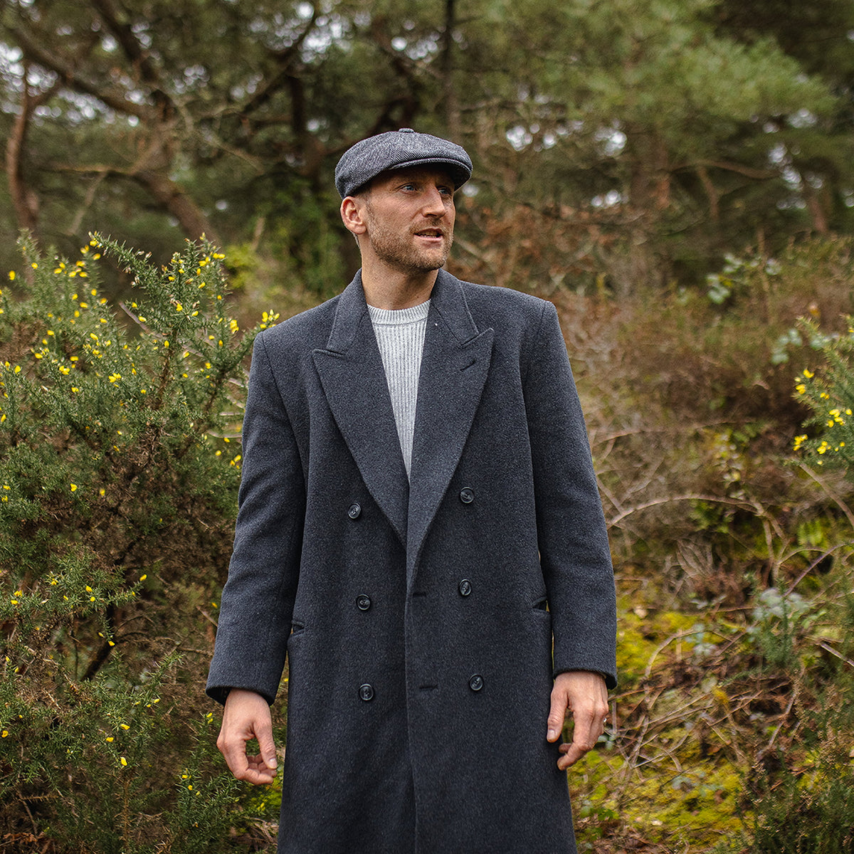 Herringbone Newsboy Cap Grey Wholesale Pack
